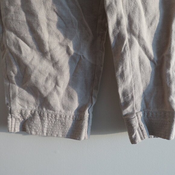 J. JILL PURE JILL 100% Linen Trapunto Stitched Cropped Pants in Cream Lagenlook - Picture 6 of 13